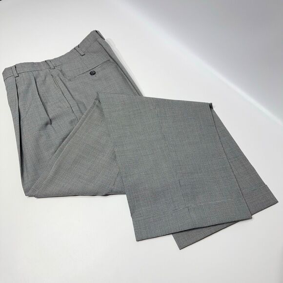 VTG 90s Brooks Brothers 3-Button Suit USA Gray Micro Houndstooth Wool Men’s 41L - Picture 11 of 16